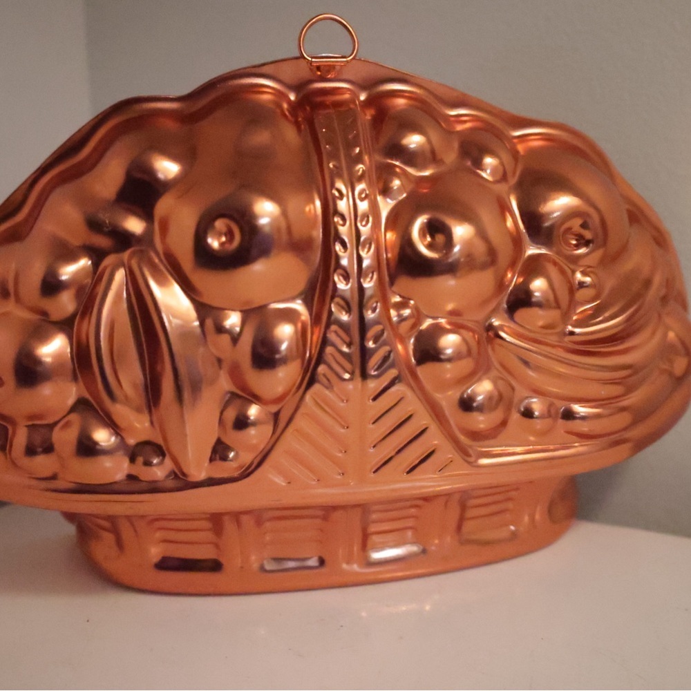 Vintage Copper Jello Mould Wall Decor Farmhouse Decor Kitschy Kitchen Fruit bask